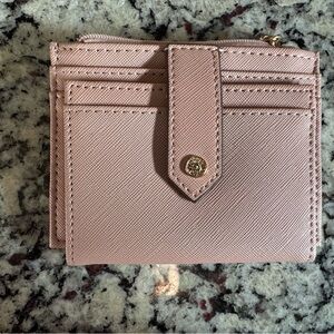 Anne Klein Chic Pink Leather Wallet with Card Slots
